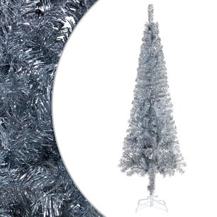 Kerstboom smal 120 cm zilverkleurig Kerstboom smal 120 cm zilverkleurig