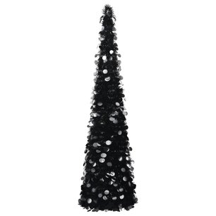 Kunstkerstboom pop-up 150 cm PET zwart Kunstkerstboom pop-up 150 cm PET zwart
