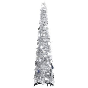Kunstkerstboom pop-up 120 cm PET zilverkleurig Kunstkerstboom pop-up 120 cm PET zilverkleurig