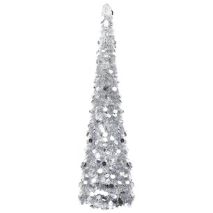 Kunstkerstboom pop-up 150 cm PET zilverkleurig Kunstkerstboom pop-up 150 cm PET zilverkleurig