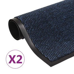 Droogloopmatten 2 st rechthoekig getuft 40x60 cm blauw Droogloopmatten 2 st rechthoekig getuft 40x60 cm blauw