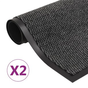 Droogloopmatten 2 st rechthoekig getuft 60x90 cm antraciet Droogloopmatten 2 st rechthoekig getuft 60x90 cm antraciet