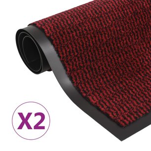 Droogloopmatten 2 st rechthoekig getuft 80x120 cm rood Droogloopmatten 2 st rechthoekig getuft 80x120 cm rood