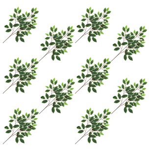 Kunstbladeren vijg 10 st 65 cm groen en wit Kunstbladeren vijg 10 st 65 cm groen en wit