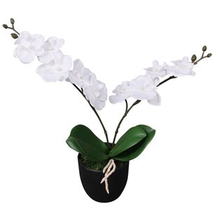 Kunst orchidee plant met pot 30 cm wit Kunst orchidee plant met pot 30 cm wit