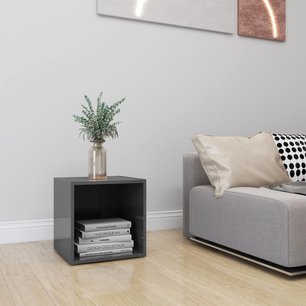 Tv-meubel 37x35x37 cm spaanplaat hoogglans grijs Tv-meubel 37x35x37 cm spaanplaat hoogglans grijs
