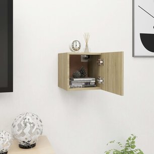 Tv-wandmeubel 30,5x30x30 cm sonoma eikenkleurig Tv-wandmeubel 30,5x30x30 cm sonoma eikenkleurig