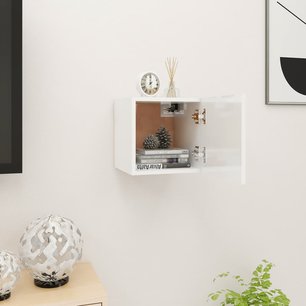 Tv-wandmeubel 30,5x30x30 cm hoogglans wit Tv-wandmeubel 30,5x30x30 cm hoogglans wit