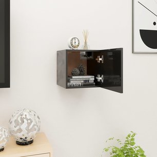 Tv-wandmeubel 30,5x30x30 cm hoogglans zwart Tv-wandmeubel 30,5x30x30 cm hoogglans zwart