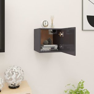 Tv-wandmeubel 30,5x30x30 cm hoogglans grijs Tv-wandmeubel 30,5x30x30 cm hoogglans grijs