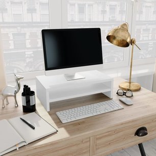 Monitorstandaard 42x24x13 cm spaanplaat wit Monitorstandaard 42x24x13 cm spaanplaat wit