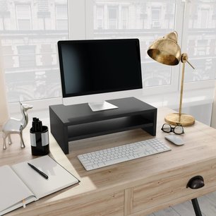 Monitorstandaard 42x24x13 cm spaanplaat zwart Monitorstandaard 42x24x13 cm spaanplaat zwart