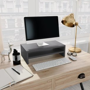Monitorstandaard 42x24x13 cm spaanplaat grijs Monitorstandaard 42x24x13 cm spaanplaat grijs