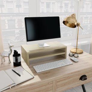 Monitorstandaard 42x24x13 cm spaanplaat sonoma eikenkleurig Monitorstandaard 42x24x13 cm spaanplaat sonoma eikenkleurig