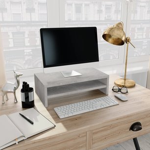 Monitorstandaard 42x24x13 cm spaanplaat betongrijs Monitorstandaard 42x24x13 cm spaanplaat betongrijs