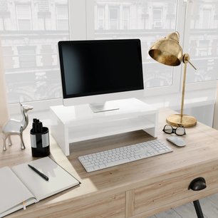 Monitorstandaard 42x24x13 cm spaanplaat hoogglans wit Monitorstandaard 42x24x13 cm spaanplaat hoogglans wit
