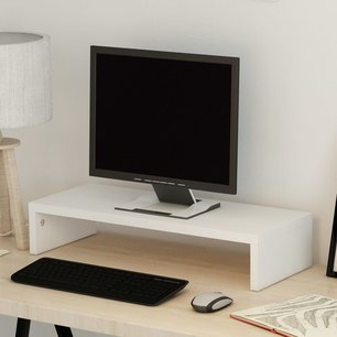 Tv-/monitorstandaard 60x23,5x12 cm spaanplaat wit Tv-/monitorstandaard 60x23,5x12 cm spaanplaat wit