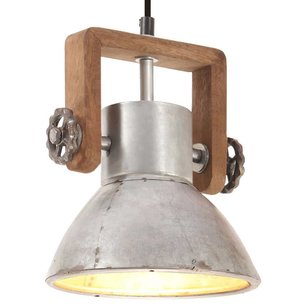 Hanglamp industrieel rond 25 W E27 19 cm zilverkleurig Hanglamp industrieel rond 25 W E27 19 cm zilverkleurig