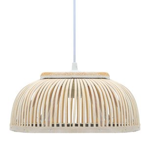 Hanglamp halfrond 40 W E27 30x12 cm bamboe Hanglamp halfrond 40 W E27 30x12 cm bamboe