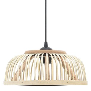 Hanglamp halfrond 40 W E27 37x15,5 cm bamboe Hanglamp halfrond 40 W E27 37x15,5 cm bamboe