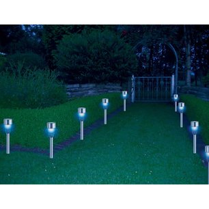 HI Tuinlampen 8 st LED solar roestvrij staal HI Tuinlampen 8 st LED solar roestvrij staal