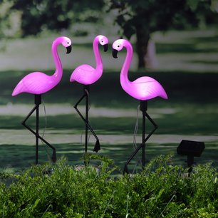 HI Grondpinnen 3 st solar LED flamingo HI Grondpinnen 3 st solar LED flamingo