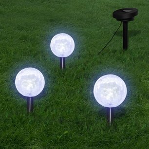 Solarbollampen 3 st LED met grondankers en zonnepaneel Solarbollampen 3 st LED met grondankers en zonnepaneel
