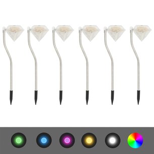 Tuinlampen 6 st solar LED 9x7,8x29,5 cm Tuinlampen 6 st solar LED 9x7,8x29,5 cm