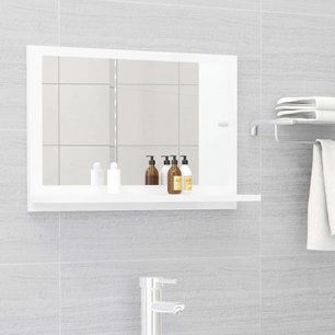 Badkamerspiegel 60x10,5x37 cm spaanplaat hoogglans wit Badkamerspiegel 60x10,5x37 cm spaanplaat hoogglans wit
