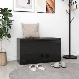 Halbank 80x40x45 cm spaanplaat hoogglans zwart Halbank 80x40x45 cm spaanplaat hoogglans zwart