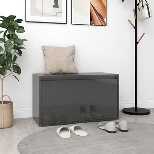 Halbank 80x40x45 cm spaanplaat hoogglans grijs Halbank 80x40x45 cm spaanplaat hoogglans grijs