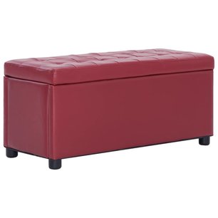 Opberghocker 87,5 cm kunstleer wijnrood Opberghocker 87,5 cm kunstleer wijnrood