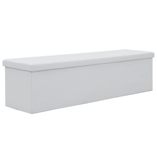 Opbergbank inklapbaar 150x38x38 cm kunstleer wit Opbergbank inklapbaar 150x38x38 cm kunstleer wit