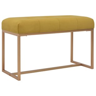 Bankje 80 cm fluweel mosterdkleurig Bankje 80 cm fluweel mosterdkleurig