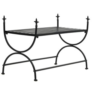 Bankje vintage stijl 83x42x55 cm metaal zwart Bankje vintage stijl 83x42x55 cm metaal zwart