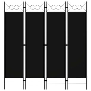 Kamerscherm met 4 panelen 160x180 cm zwart Kamerscherm met 4 panelen 160x180 cm zwart