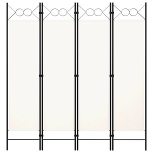 Kamerscherm met 4 panelen 160x180 cm crèmewit Kamerscherm met 4 panelen 160x180 cm crèmewit