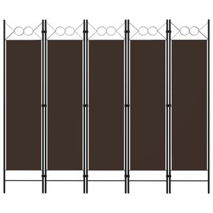 Kamerscherm met 5 panelen 200x180 cm bruin Kamerscherm met 5 panelen 200x180 cm bruin