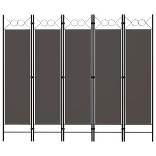Kamerscherm met 5 panelen 200x180 cm antraciet Kamerscherm met 5 panelen 200x180 cm antraciet