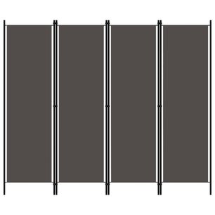 Kamerscherm met 4 panelen 200x180 cm antraciet Kamerscherm met 4 panelen 200x180 cm antraciet