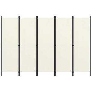 Kamerscherm met 5 panelen 250x180 cm crèmewit Kamerscherm met 5 panelen 250x180 cm crèmewit