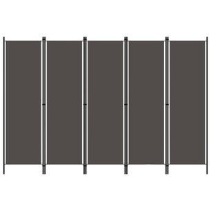Kamerscherm met 5 panelen 250x180 cm antraciet Kamerscherm met 5 panelen 250x180 cm antraciet