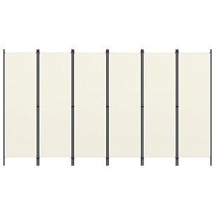 Kamerscherm met 6 panelen 300x180 cm crèmewit Kamerscherm met 6 panelen 300x180 cm crèmewit