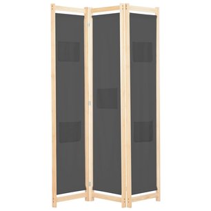 Kamerscherm met 3 panelen 120x170x4 cm stof grijs Kamerscherm met 3 panelen 120x170x4 cm stof grijs