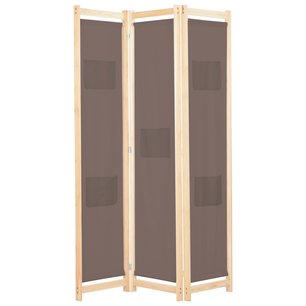 Kamerscherm met 3 panelen 120x170x4 cm stof bruin Kamerscherm met 3 panelen 120x170x4 cm stof bruin