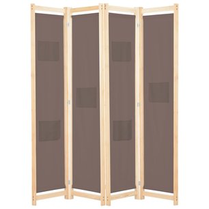 Kamerscherm met 4 panelen 160x170x4 cm stof bruin Kamerscherm met 4 panelen 160x170x4 cm stof bruin