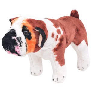 Speelgoedbulldog staand XXL pluche wit en bruin Speelgoedbulldog staand XXL pluche wit en bruin