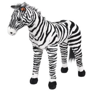 Speelgoedzebra staand XXL pluche zwart en wit Speelgoedzebra staand XXL pluche zwart en wit