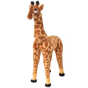 Speelgoedgiraffe staand XXL pluche bruin en geel Speelgoedgiraffe staand XXL pluche bruin en geel