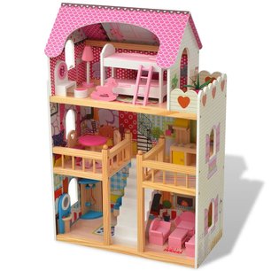 Poppenhuis 3 verdiepingen 60x30x90 cm hout Poppenhuis 3 verdiepingen 60x30x90 cm hout